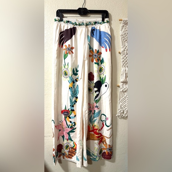 Pants - Floral and Unique Patterned Wide Leg Light Weight Pants
